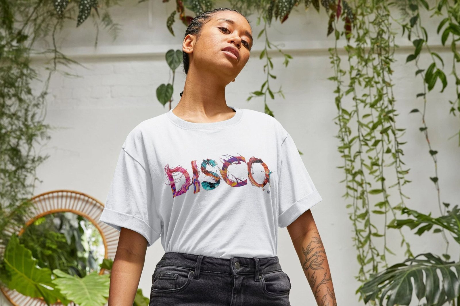 Disco painted-style womens t-shirt