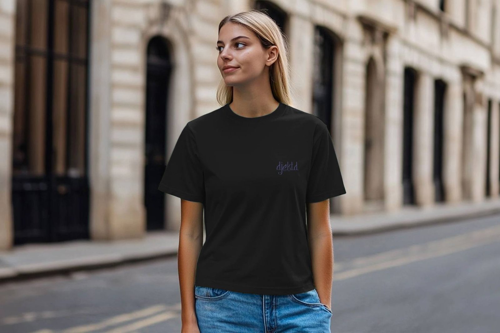 djektd Ancients pocket logo womens t-shirt - Image 4
