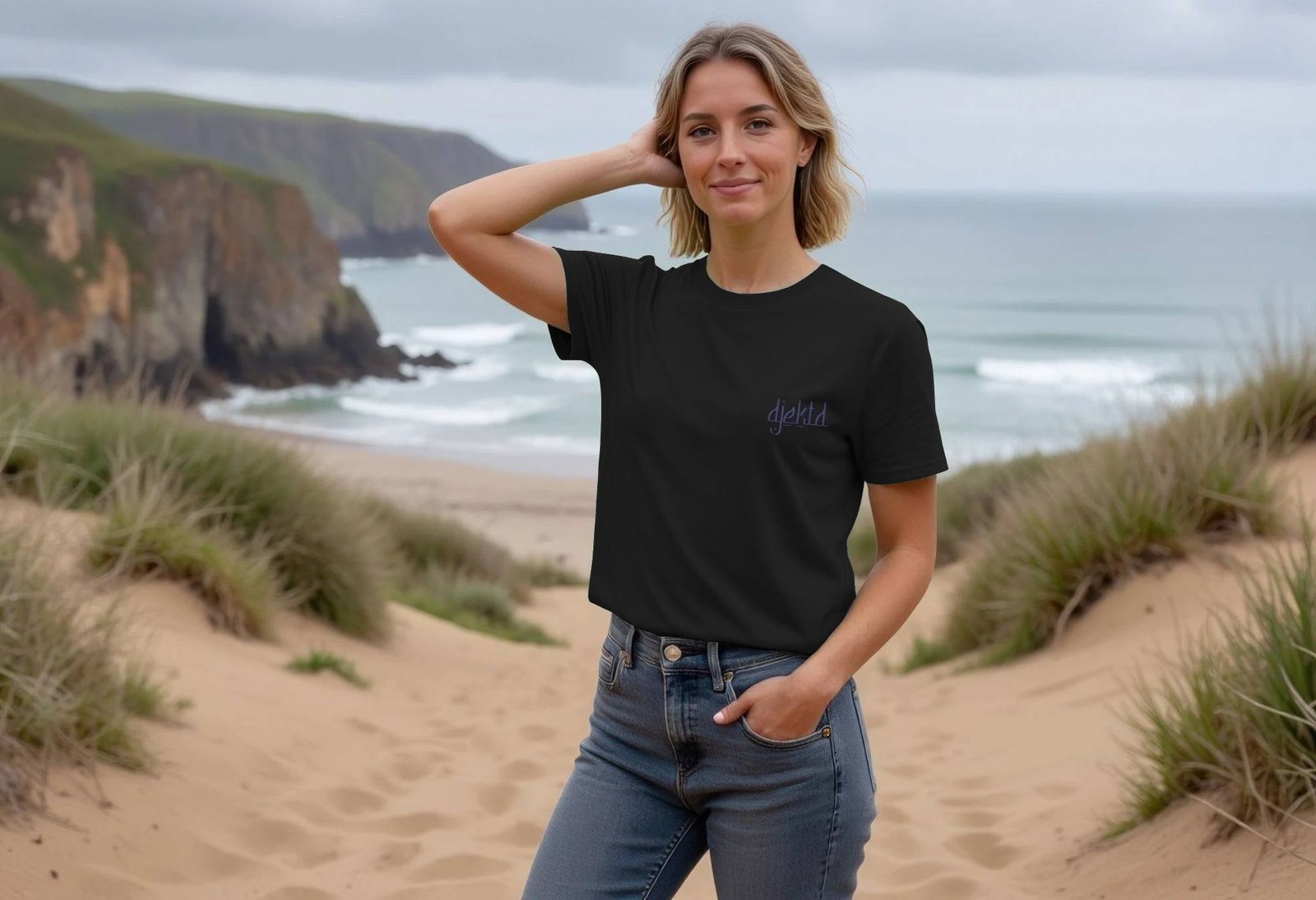 djektd Ancients pocket logo womens t-shirt - Image 6