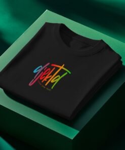 Alternative view of djektd Rainbow Tag mens t-shirt