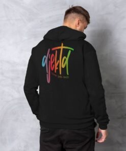 djektd Rainbow Tag mens hoodie