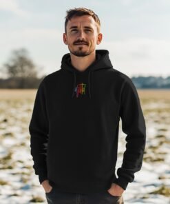 Alternative view of djektd Rainbow Tag mens hoodie
