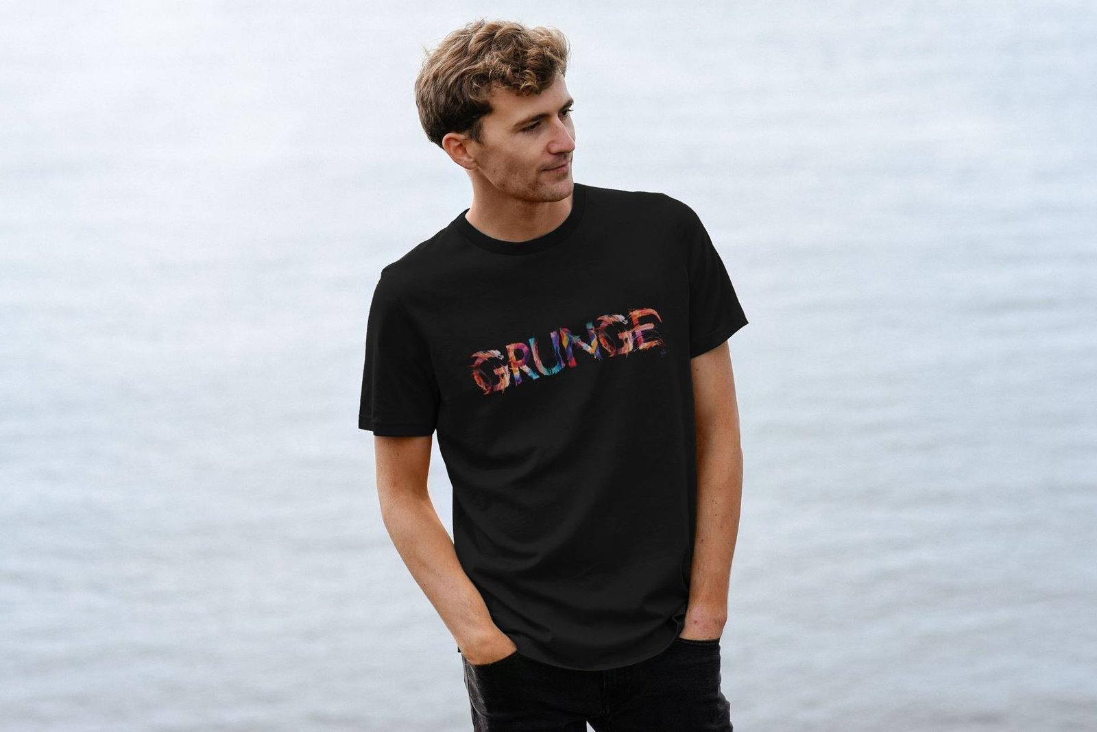 Grunge painted-style mens t-shirt
