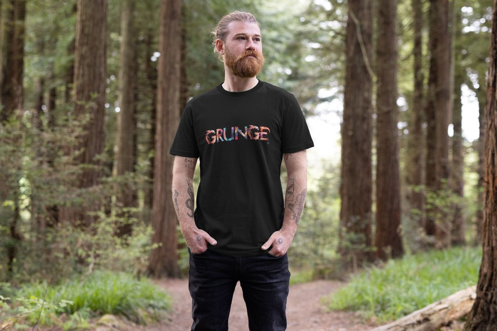 Grunge painted-style mens t-shirt - Image 4