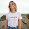 Grunge painted-style womens t-shirt