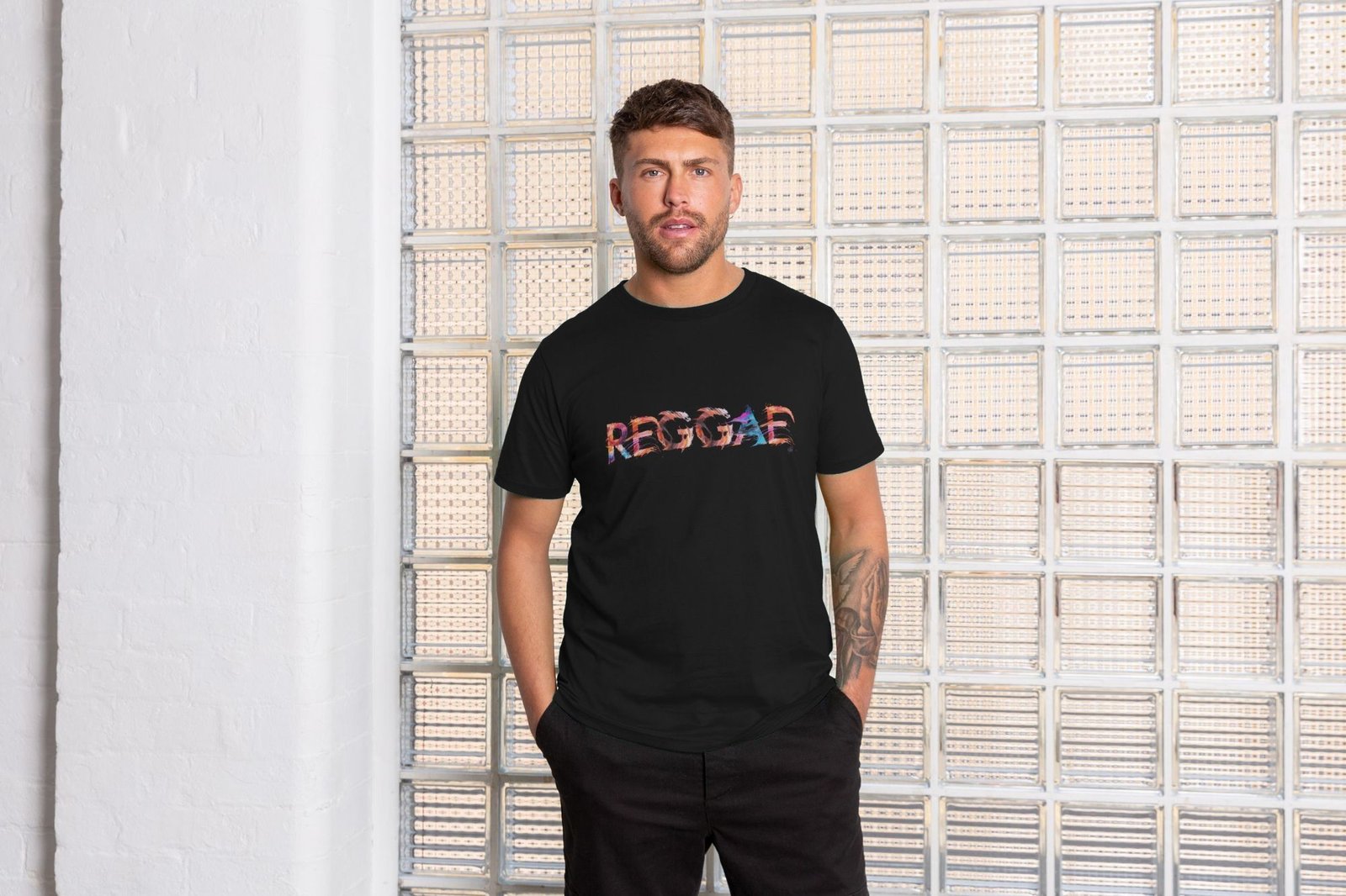 Reggae painted-style mens t-shirt - Image 4