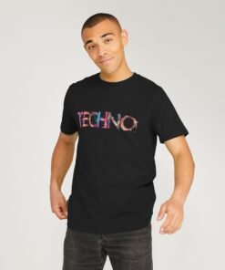 Techno painted-style mens t-shirt